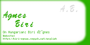 agnes biri business card